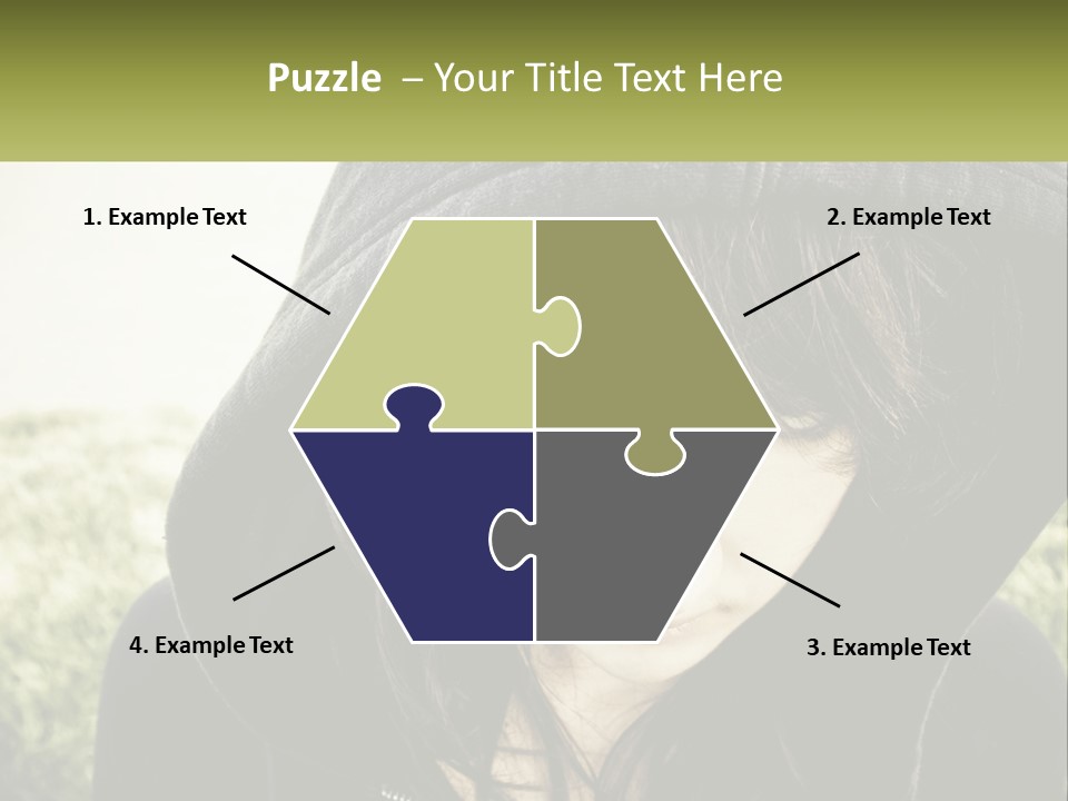 A Woman In A Hoodie Is Looking At The Camera PowerPoint Template