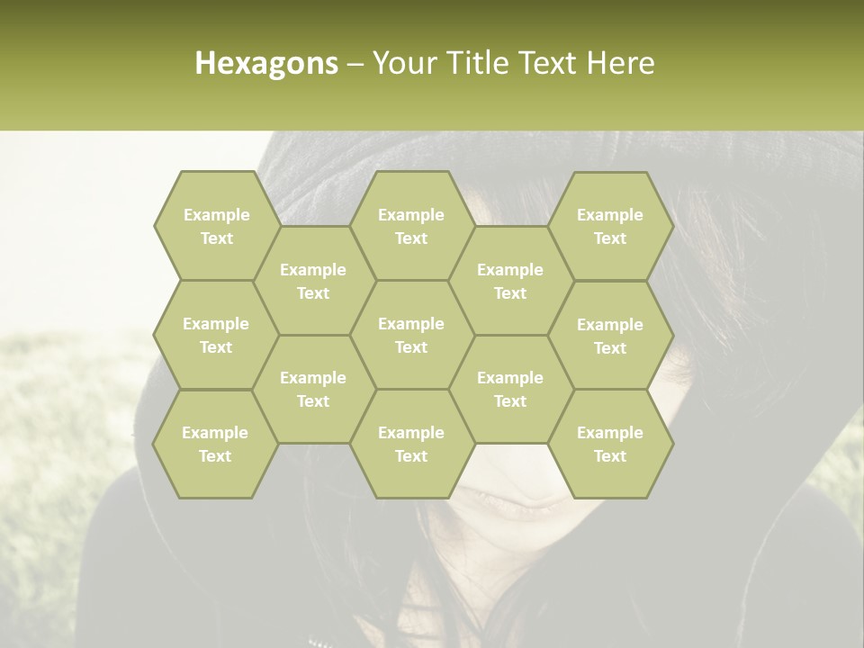 A Woman In A Hoodie Is Looking At The Camera PowerPoint Template