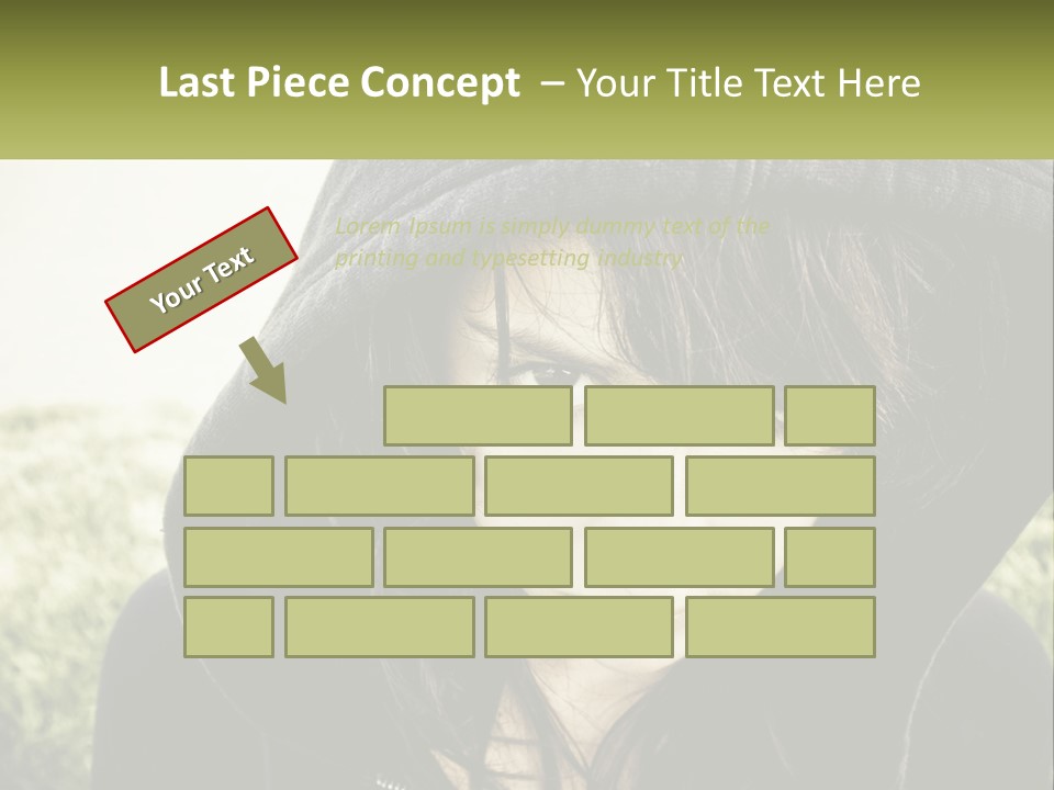 A Woman In A Hoodie Is Looking At The Camera PowerPoint Template