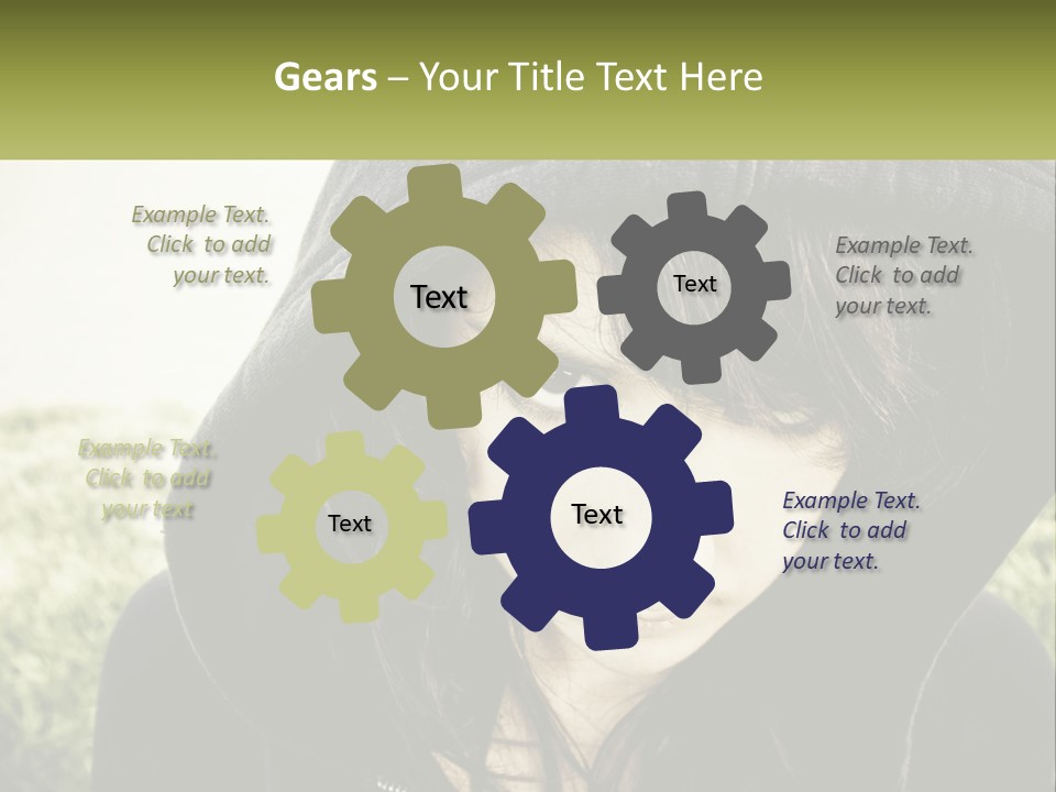 A Woman In A Hoodie Is Looking At The Camera PowerPoint Template