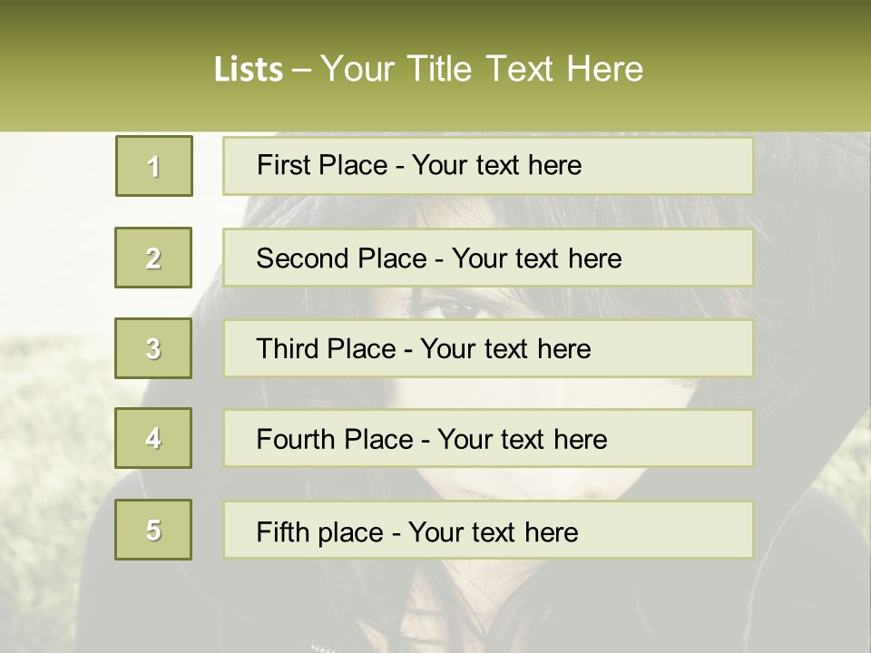 A Woman In A Hoodie Is Looking At The Camera PowerPoint Template