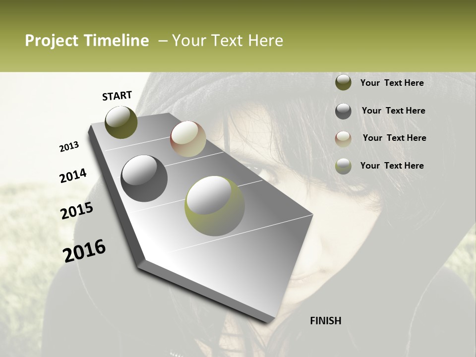 A Woman In A Hoodie Is Looking At The Camera PowerPoint Template
