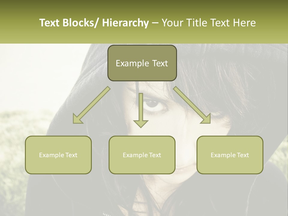 A Woman In A Hoodie Is Looking At The Camera PowerPoint Template