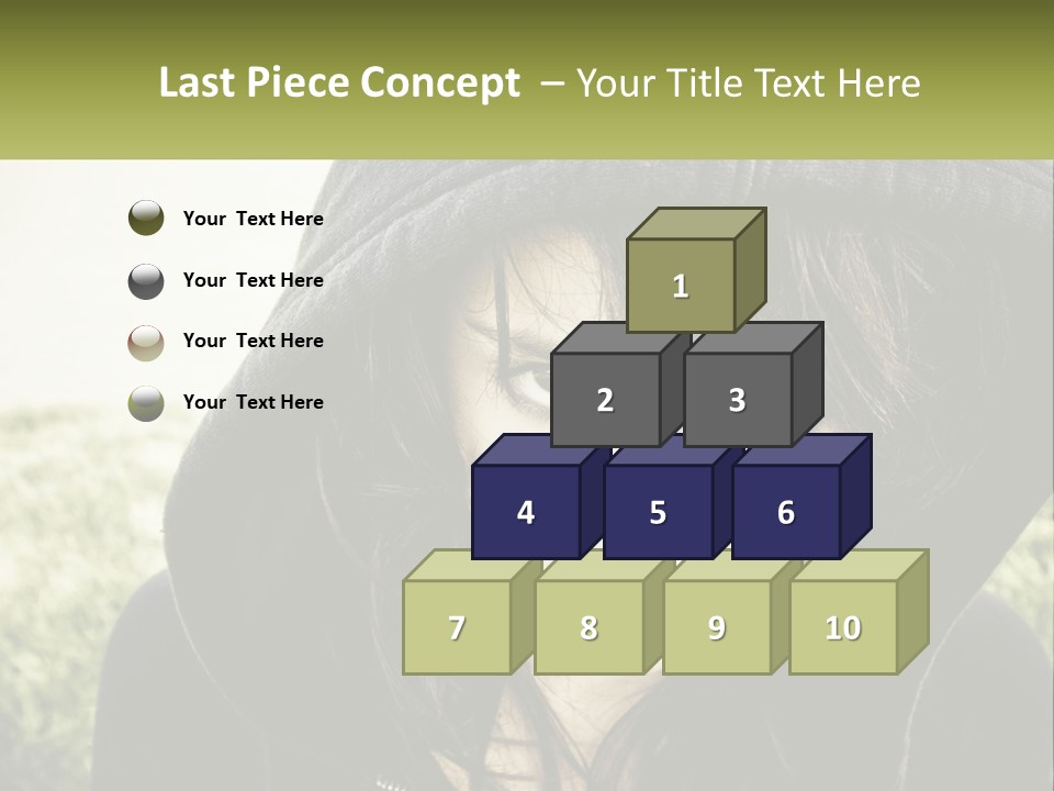 A Woman In A Hoodie Is Looking At The Camera PowerPoint Template