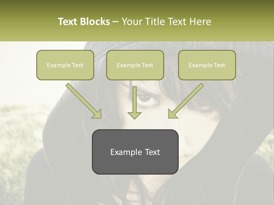 A Woman In A Hoodie Is Looking At The Camera PowerPoint Template