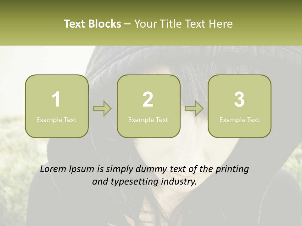 A Woman In A Hoodie Is Looking At The Camera PowerPoint Template