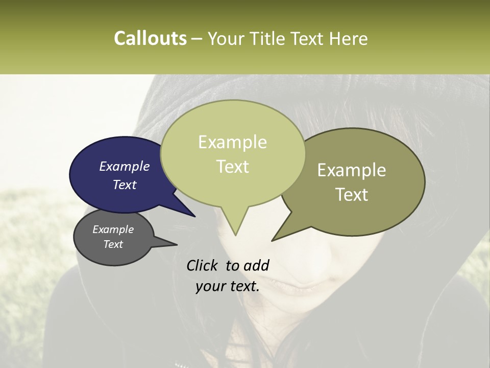 A Woman In A Hoodie Is Looking At The Camera PowerPoint Template