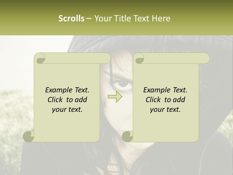 A Woman In A Hoodie Is Looking At The Camera PowerPoint Template