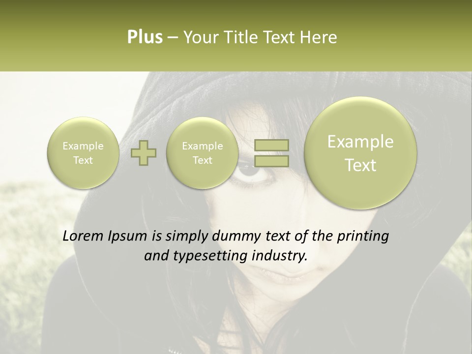 A Woman In A Hoodie Is Looking At The Camera PowerPoint Template