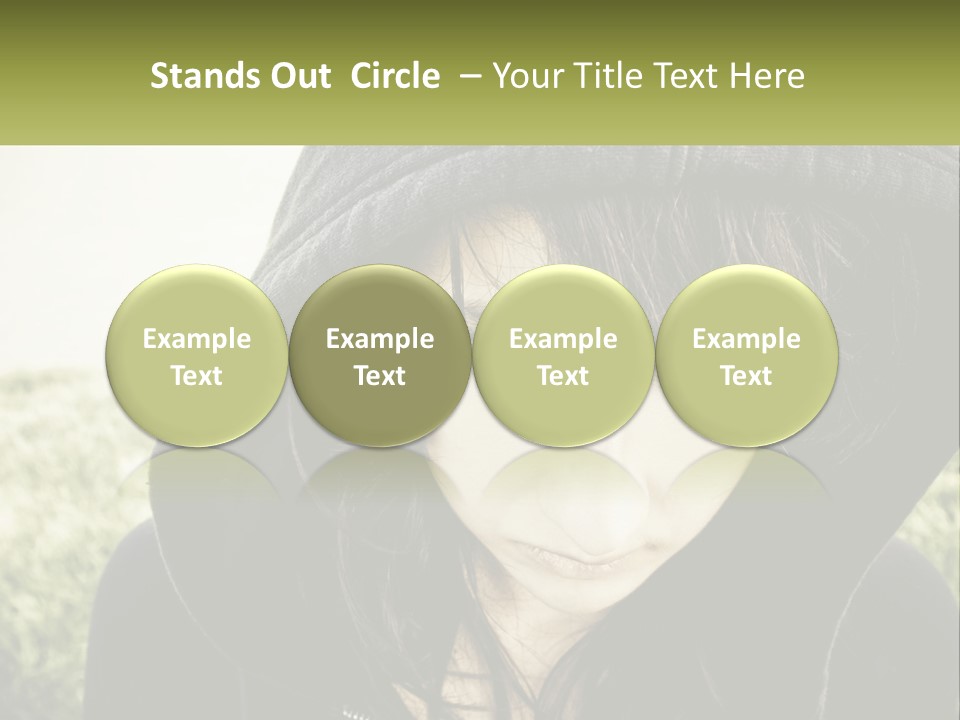 A Woman In A Hoodie Is Looking At The Camera PowerPoint Template