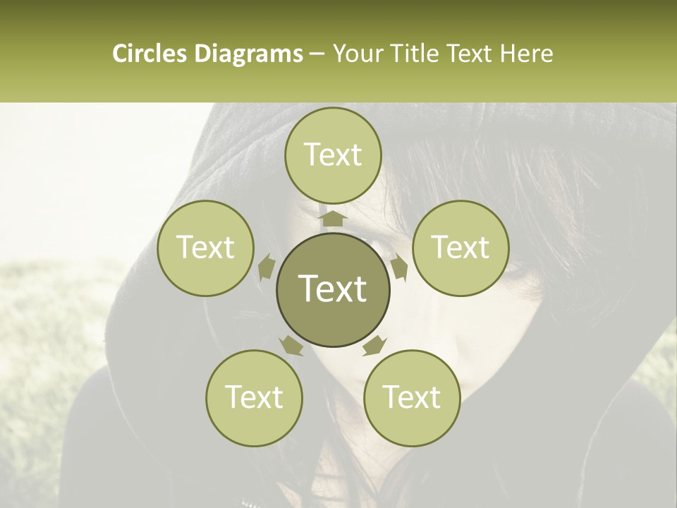 A Woman In A Hoodie Is Looking At The Camera PowerPoint Template