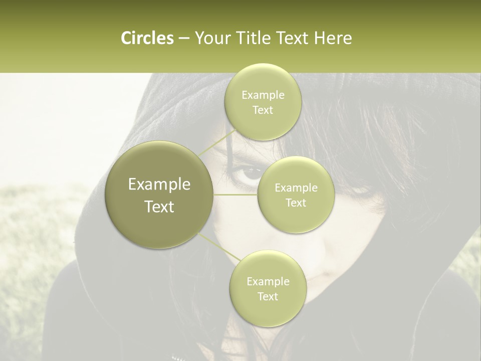 A Woman In A Hoodie Is Looking At The Camera PowerPoint Template