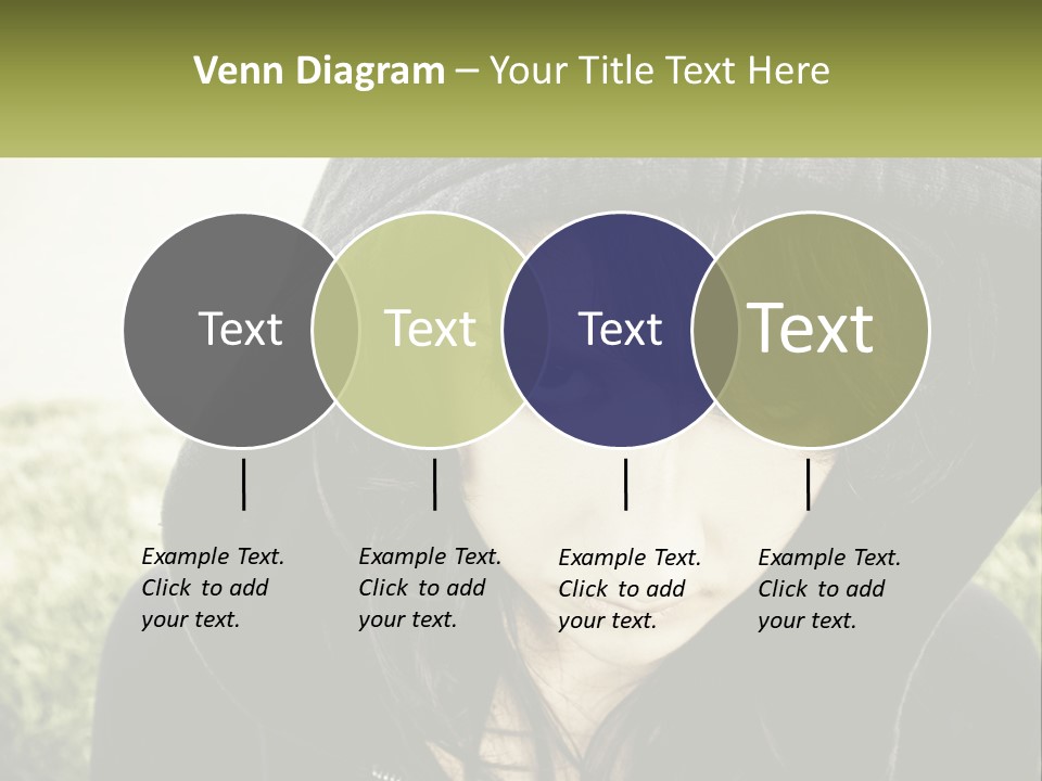 A Woman In A Hoodie Is Looking At The Camera PowerPoint Template