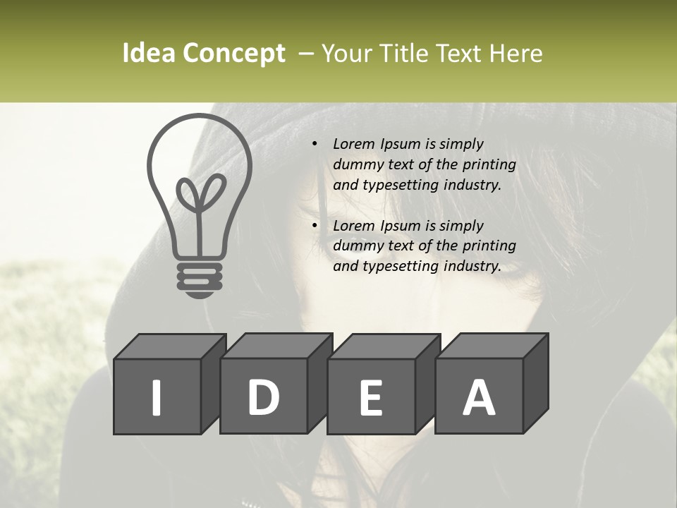 A Woman In A Hoodie Is Looking At The Camera PowerPoint Template