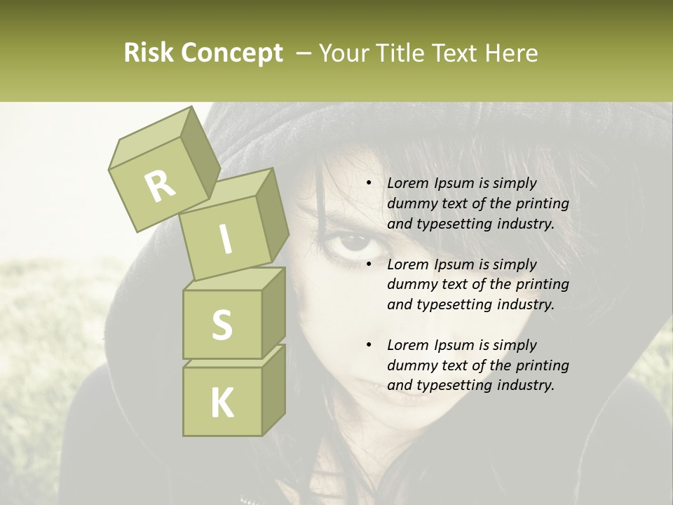 A Woman In A Hoodie Is Looking At The Camera PowerPoint Template