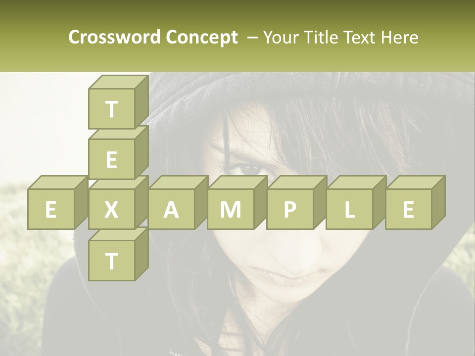 A Woman In A Hoodie Is Looking At The Camera PowerPoint Template