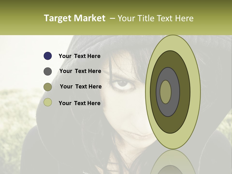 A Woman In A Hoodie Is Looking At The Camera PowerPoint Template