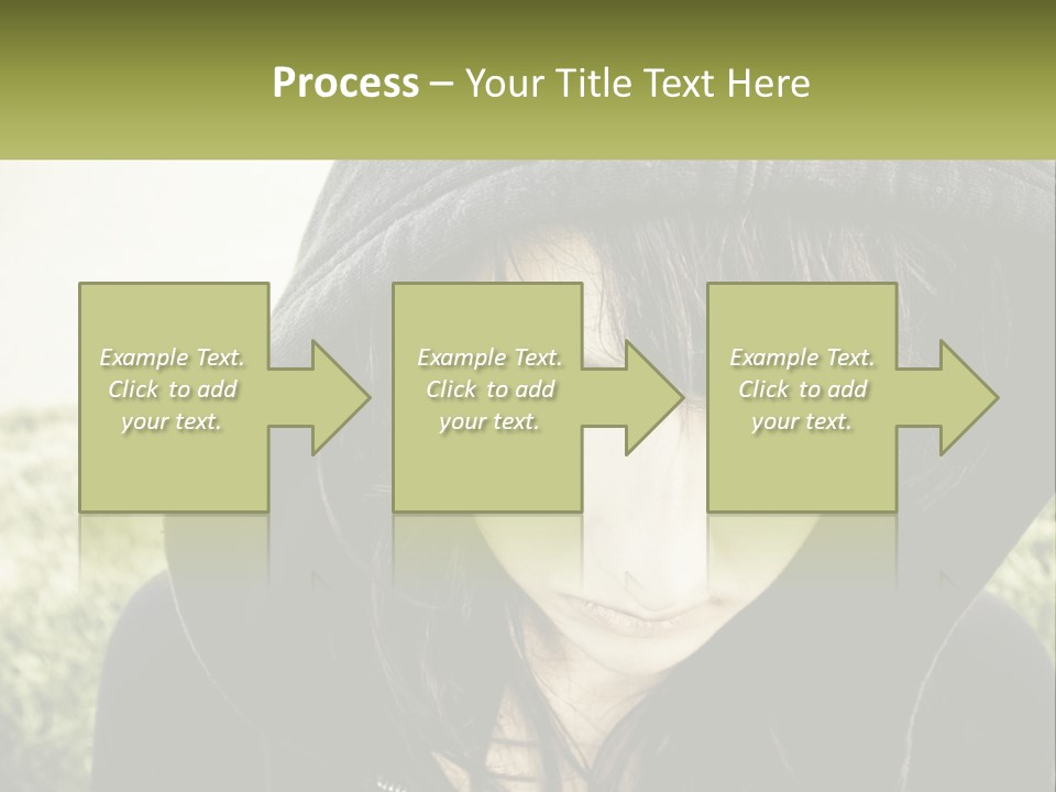 A Woman In A Hoodie Is Looking At The Camera PowerPoint Template