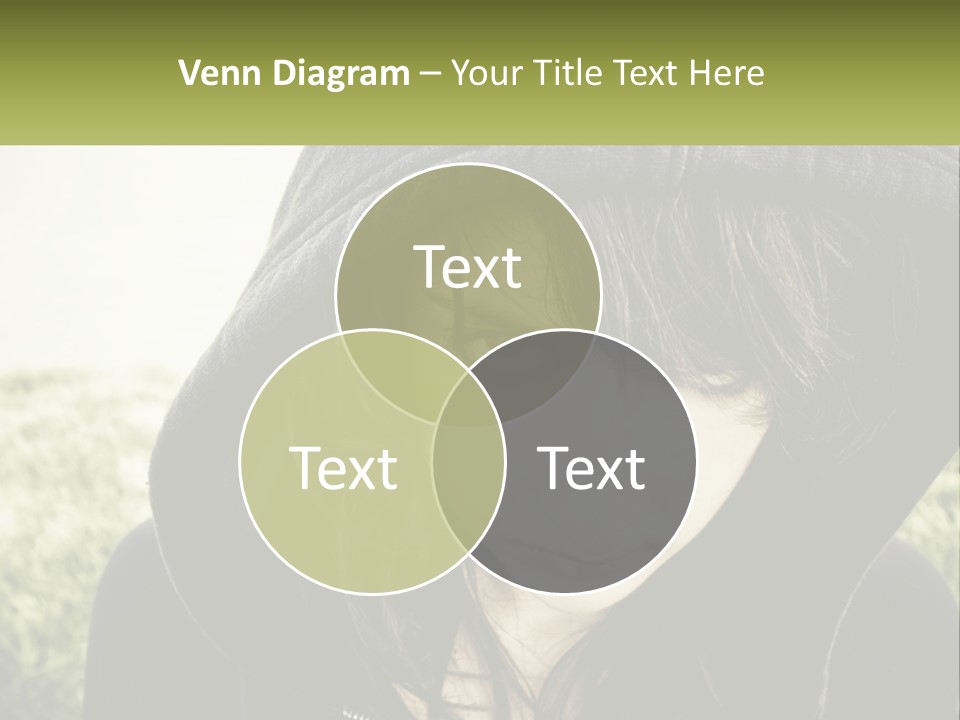 A Woman In A Hoodie Is Looking At The Camera PowerPoint Template