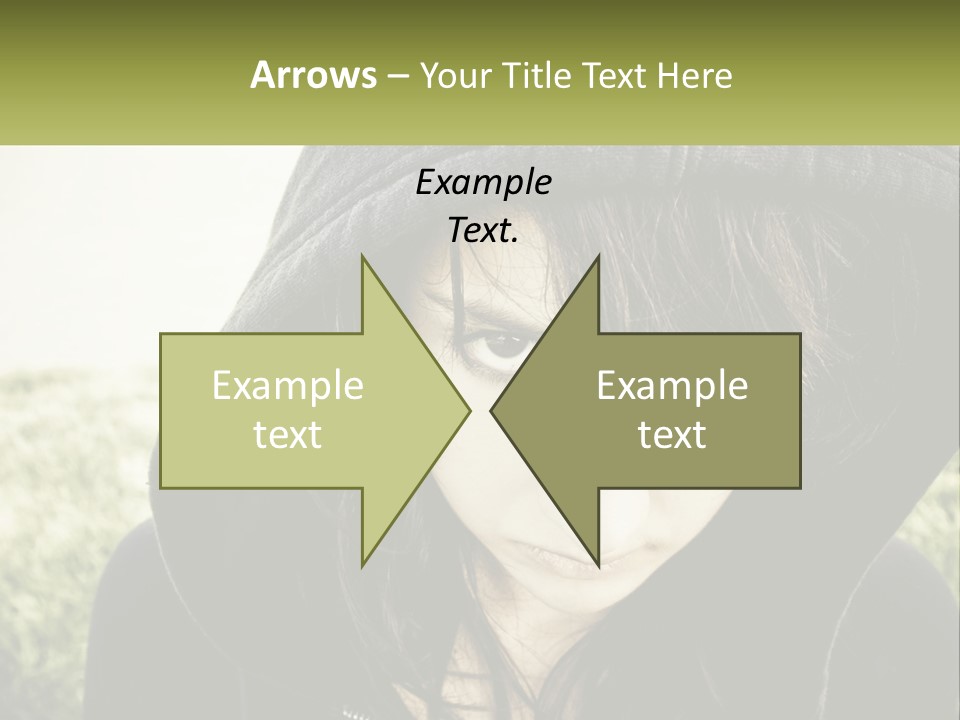 A Woman In A Hoodie Is Looking At The Camera PowerPoint Template