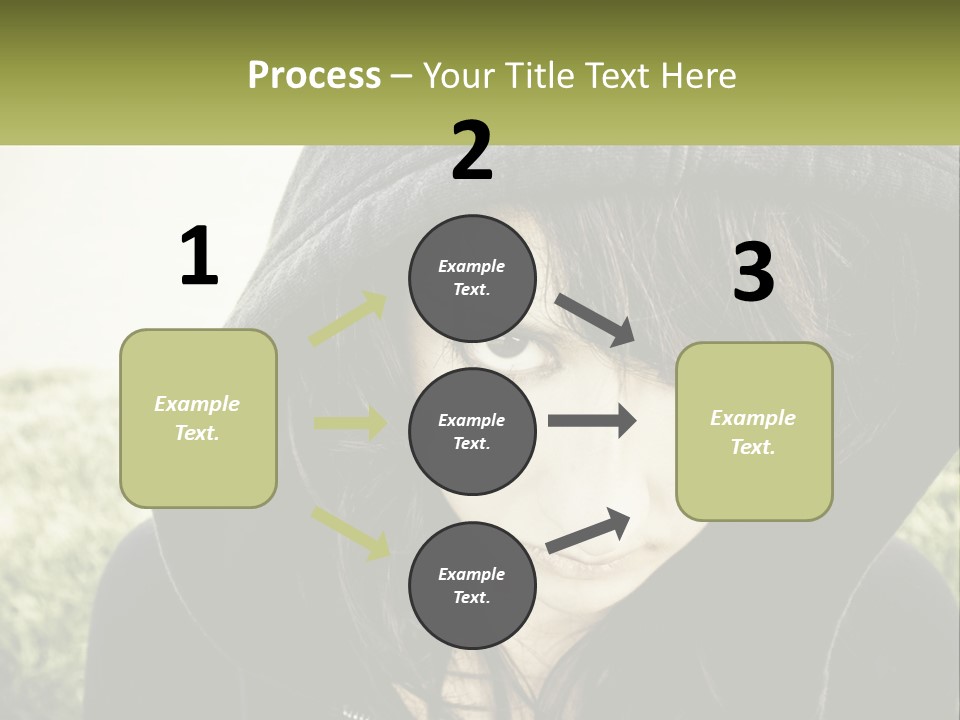 A Woman In A Hoodie Is Looking At The Camera PowerPoint Template