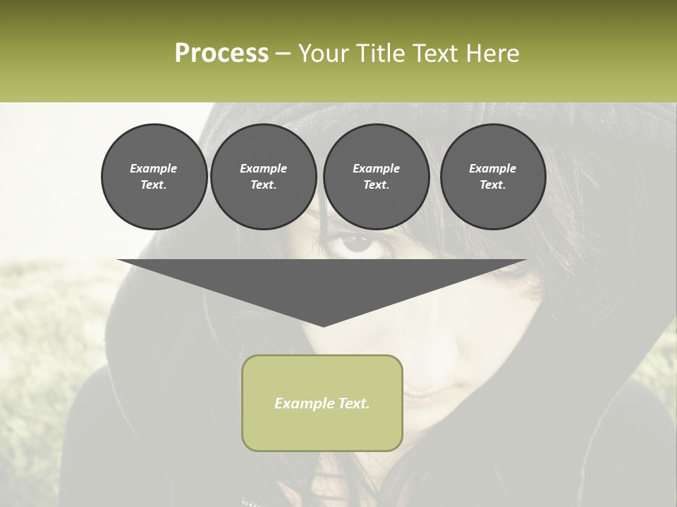 A Woman In A Hoodie Is Looking At The Camera PowerPoint Template