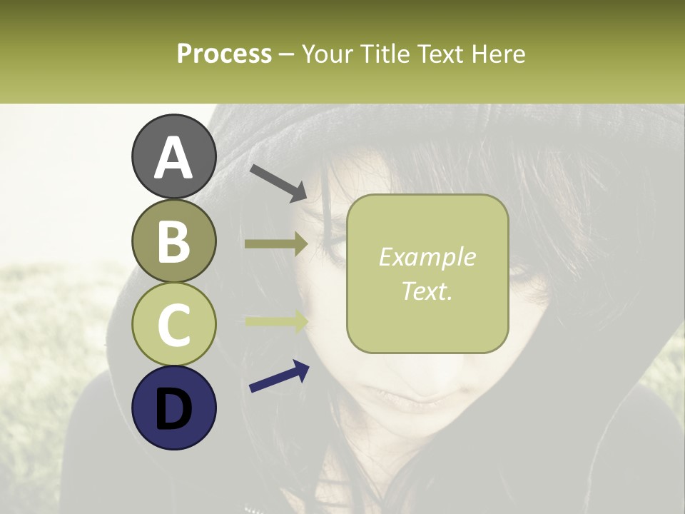 A Woman In A Hoodie Is Looking At The Camera PowerPoint Template