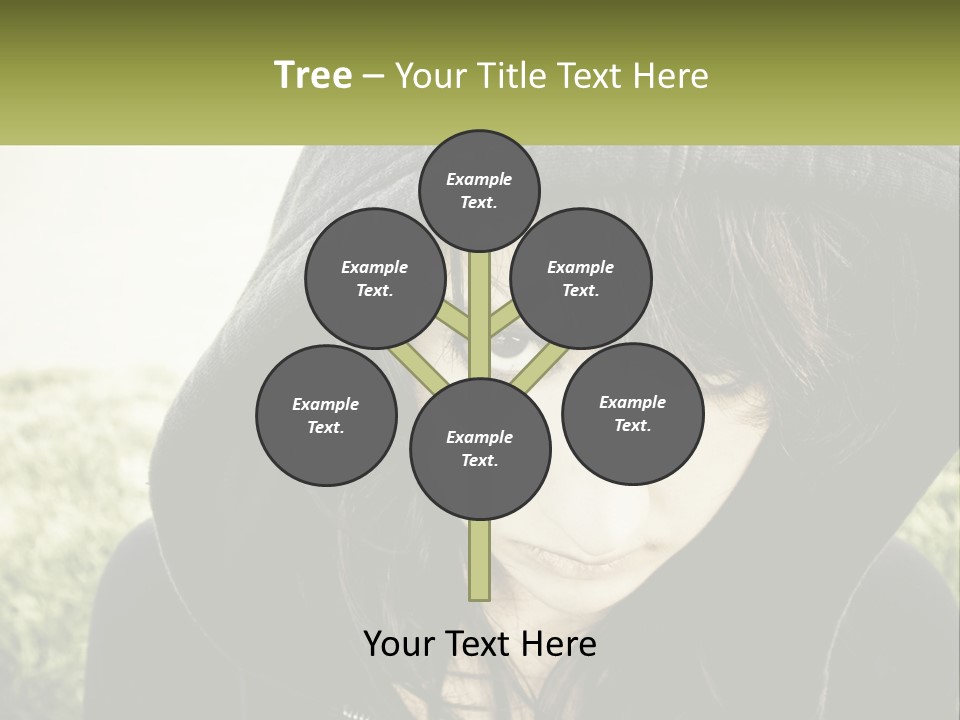 A Woman In A Hoodie Is Looking At The Camera PowerPoint Template