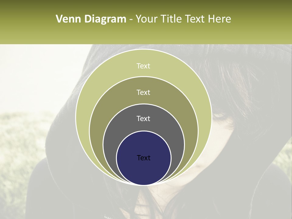 A Woman In A Hoodie Is Looking At The Camera PowerPoint Template
