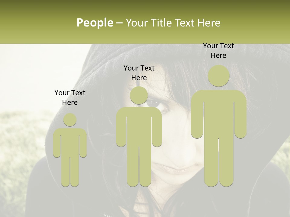 A Woman In A Hoodie Is Looking At The Camera PowerPoint Template