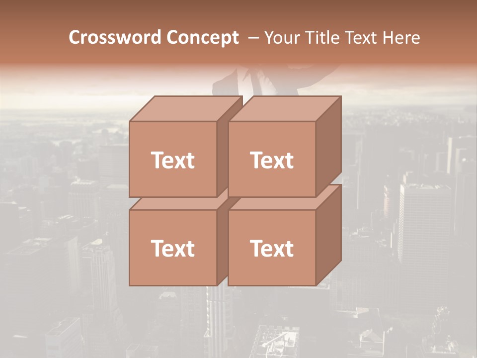 A Man In A Suit Jumping Over A City PowerPoint Template