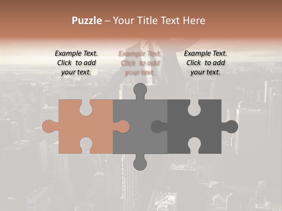 A Man In A Suit Jumping Over A City PowerPoint Template