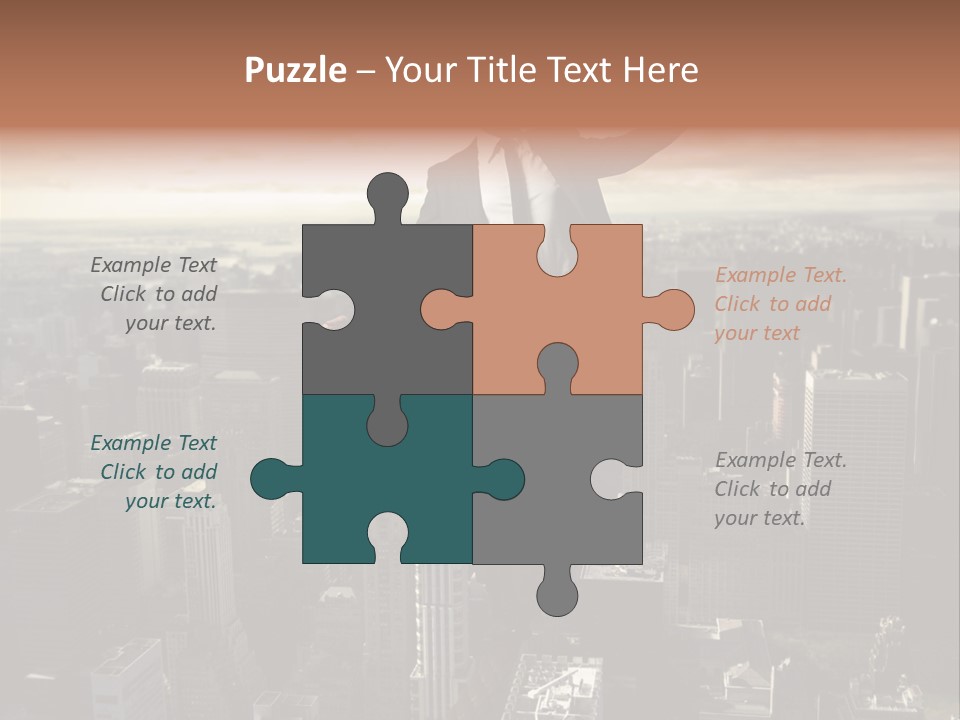 A Man In A Suit Jumping Over A City PowerPoint Template