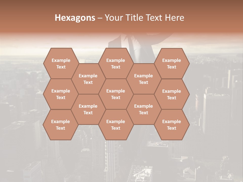 A Man In A Suit Jumping Over A City PowerPoint Template