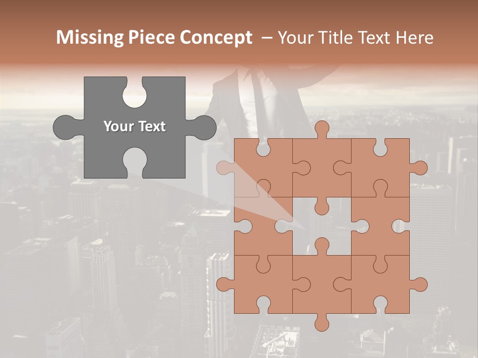 A Man In A Suit Jumping Over A City PowerPoint Template