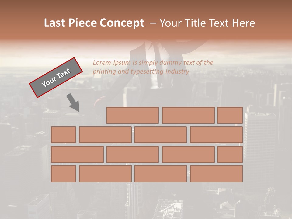 A Man In A Suit Jumping Over A City PowerPoint Template