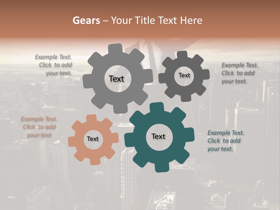 A Man In A Suit Jumping Over A City PowerPoint Template