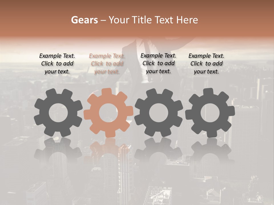 A Man In A Suit Jumping Over A City PowerPoint Template