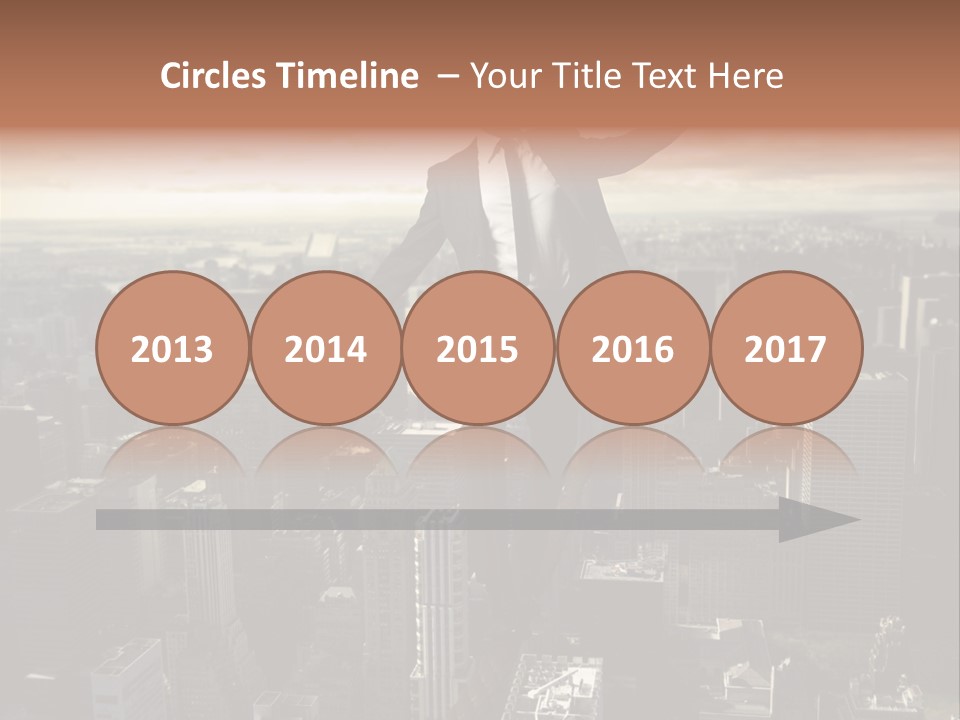 A Man In A Suit Jumping Over A City PowerPoint Template