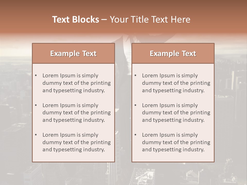 A Man In A Suit Jumping Over A City PowerPoint Template