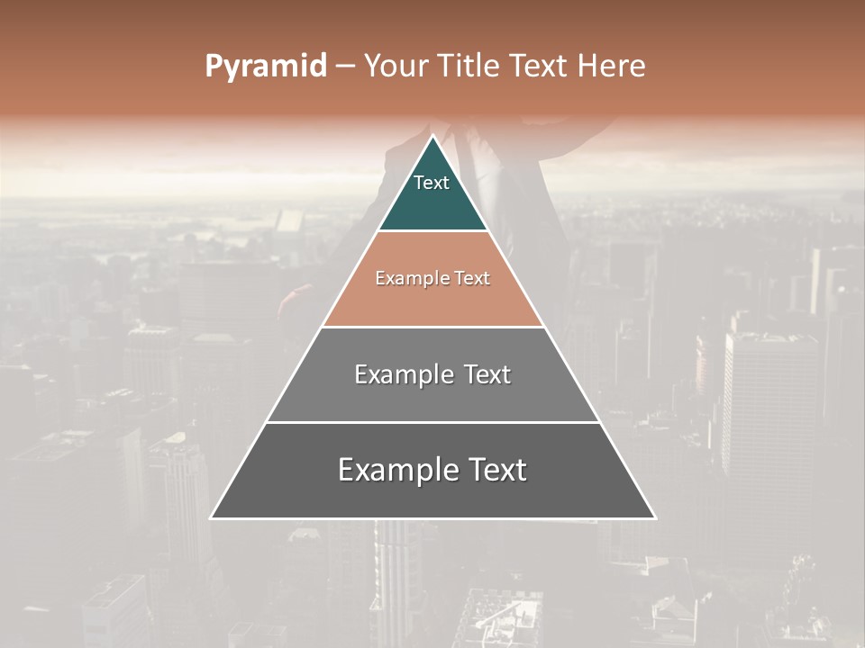 A Man In A Suit Jumping Over A City PowerPoint Template