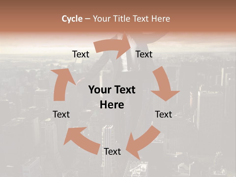 A Man In A Suit Jumping Over A City PowerPoint Template