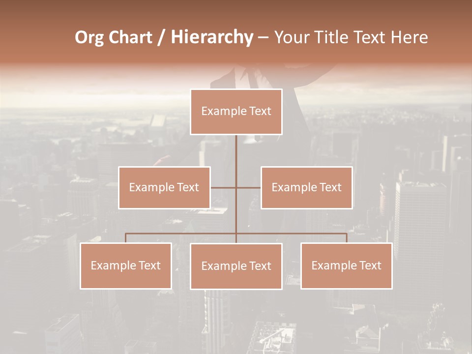 A Man In A Suit Jumping Over A City PowerPoint Template