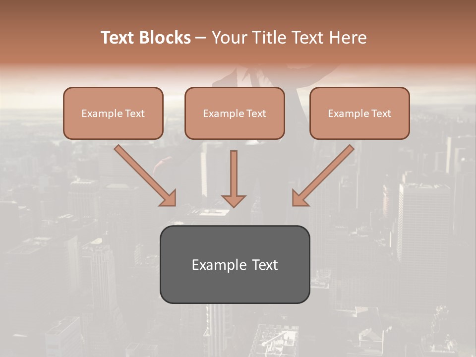 A Man In A Suit Jumping Over A City PowerPoint Template