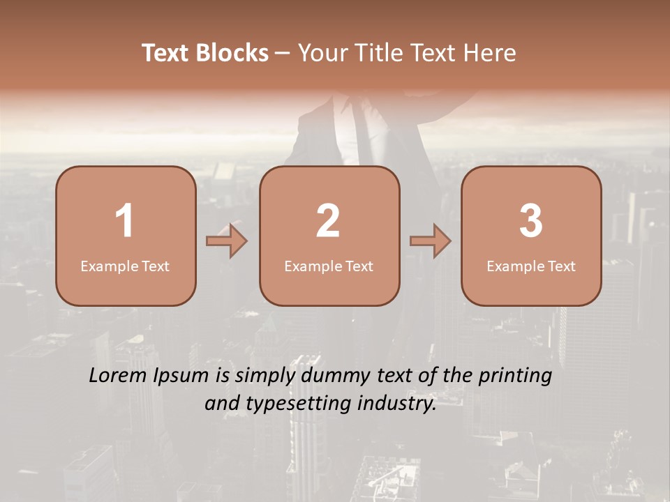 A Man In A Suit Jumping Over A City PowerPoint Template