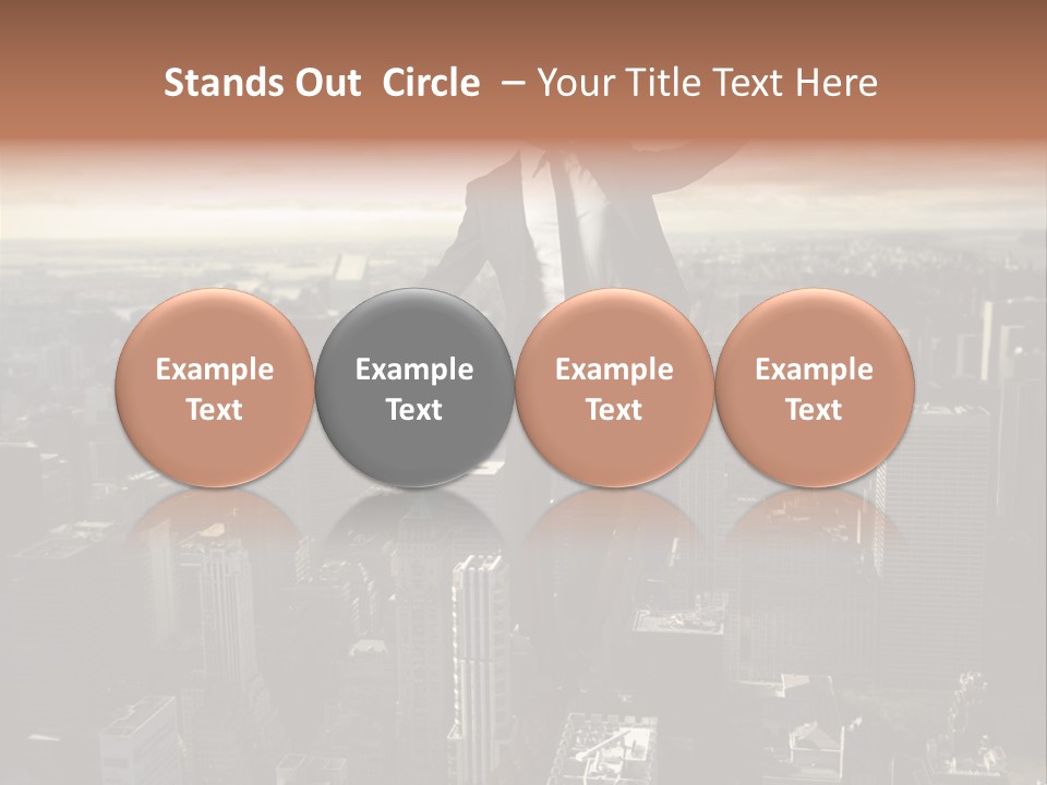 A Man In A Suit Jumping Over A City PowerPoint Template