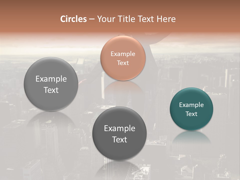 A Man In A Suit Jumping Over A City PowerPoint Template