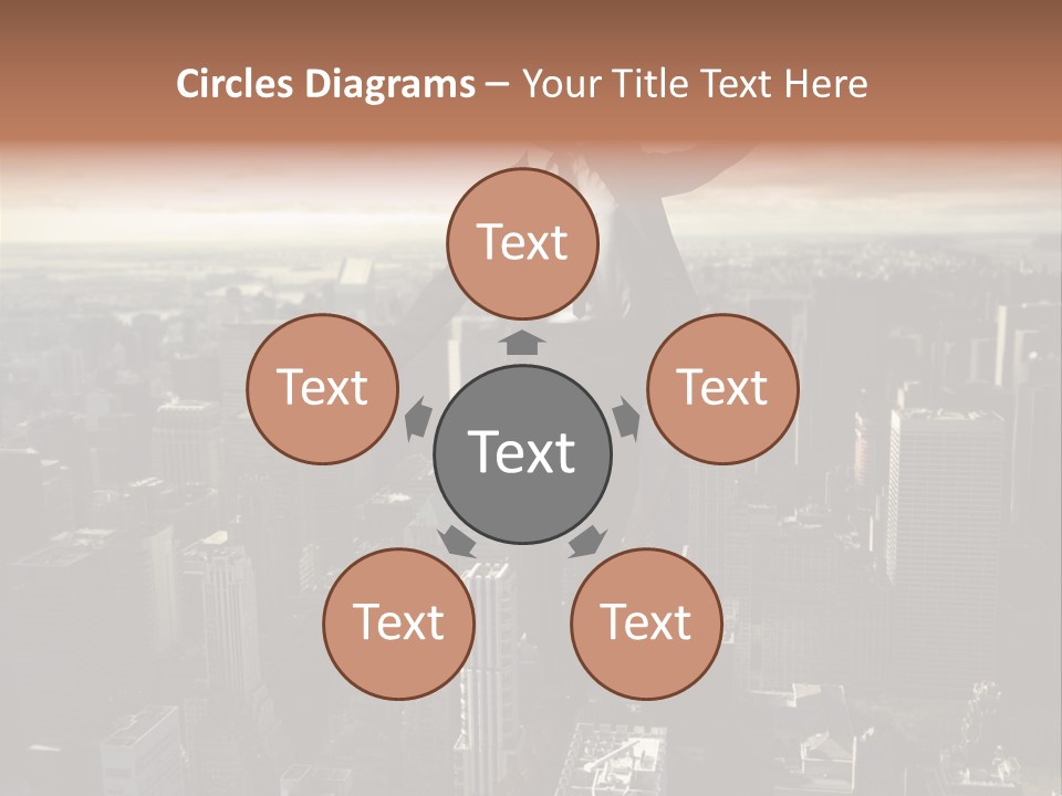 A Man In A Suit Jumping Over A City PowerPoint Template