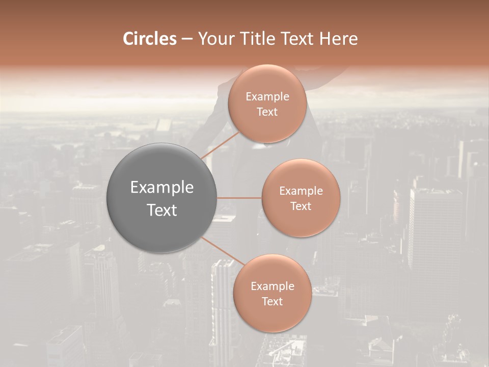 A Man In A Suit Jumping Over A City PowerPoint Template