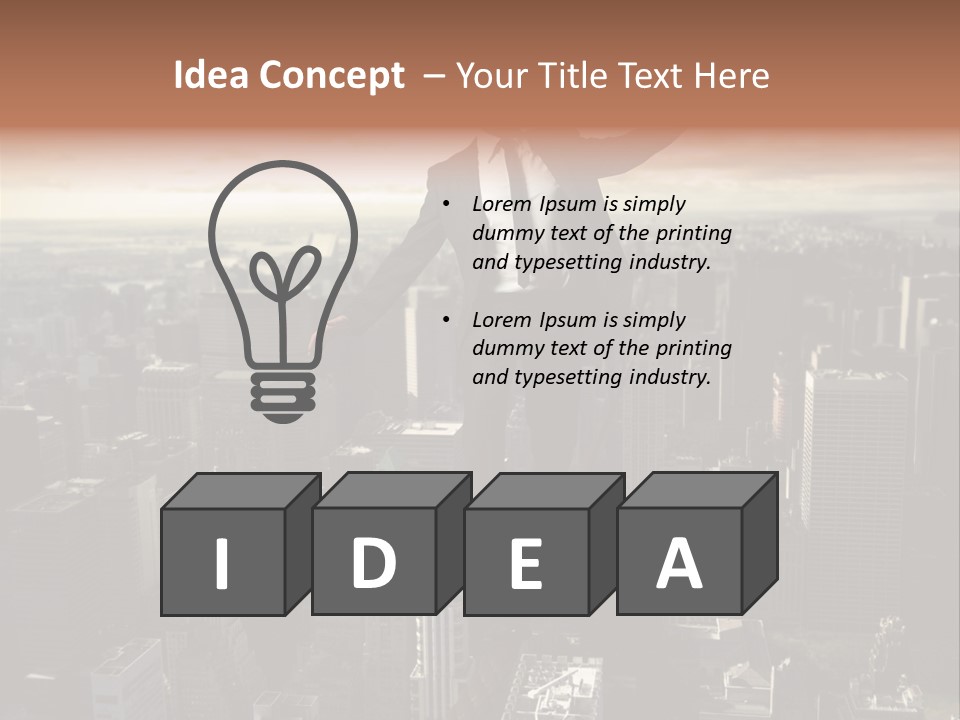 A Man In A Suit Jumping Over A City PowerPoint Template